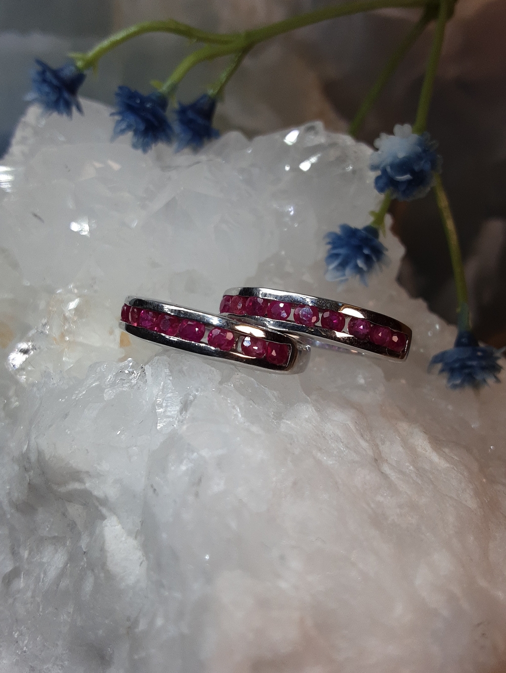 925 2 Ruby Rings. Ring Guards.